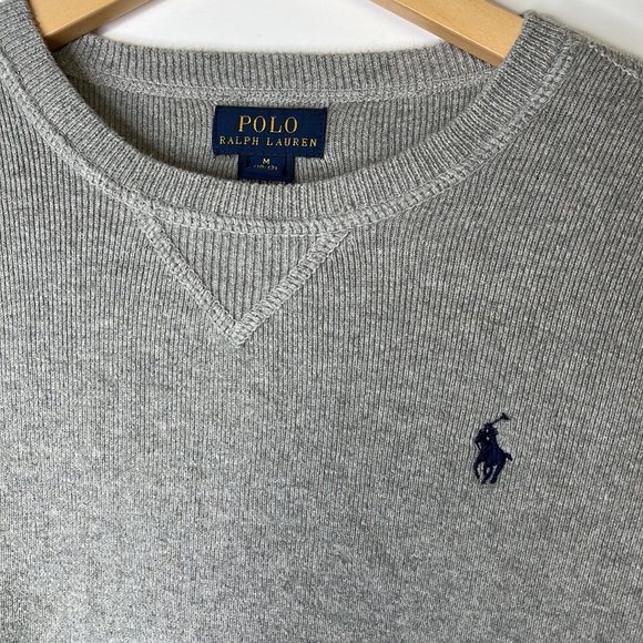 POLO Ralph Lauren Long Sleeve Gray Sweater Boys Medium 16-10-01 - Picture 3 of 7